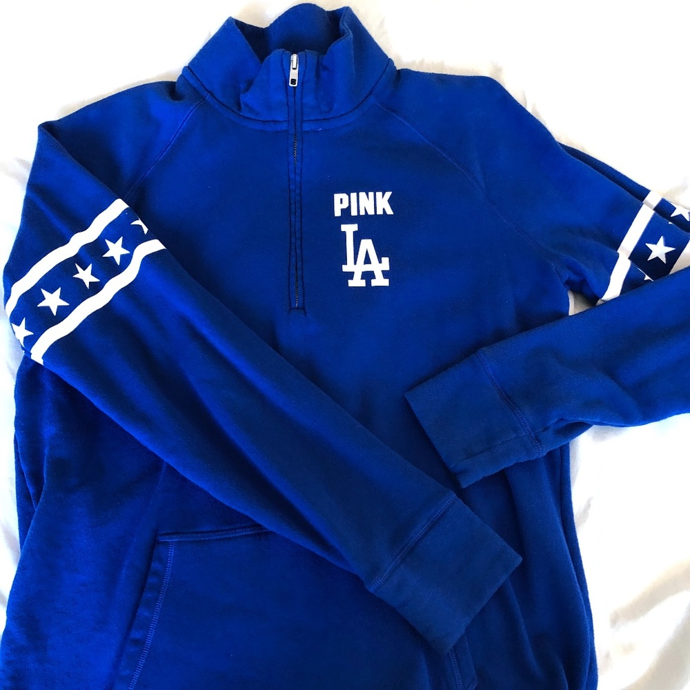 VS PINK Dodgers Half-Zip Pullover